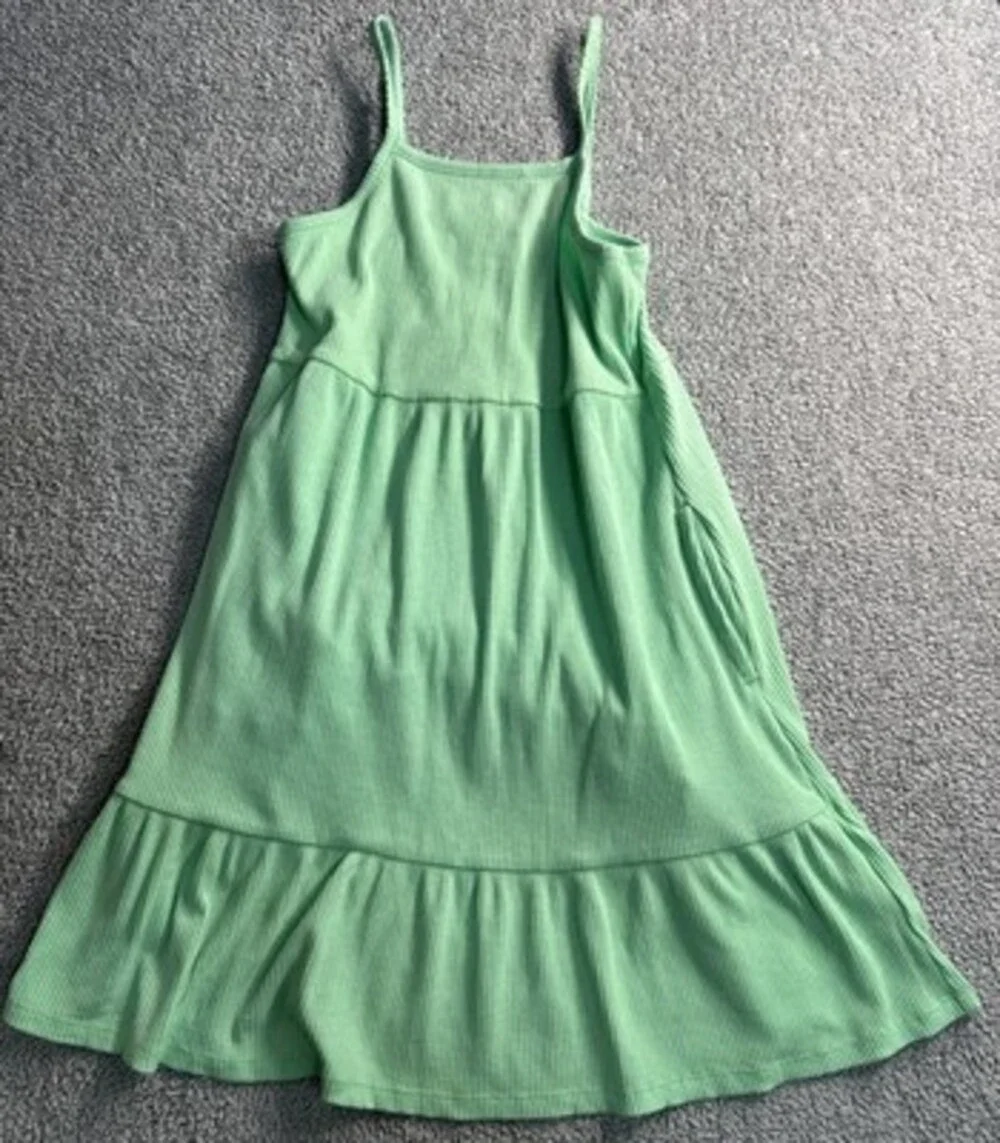 Old Navy Mint Green Rib SunDress Straps Dress With Pockets Girl LG (10/12)